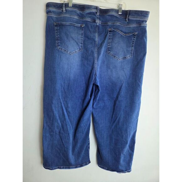 J.Jill Denim Blue High Rise Wide Leg Crop Cotton Blend Button Fly Jeans size 26R - Picture 2 of 8